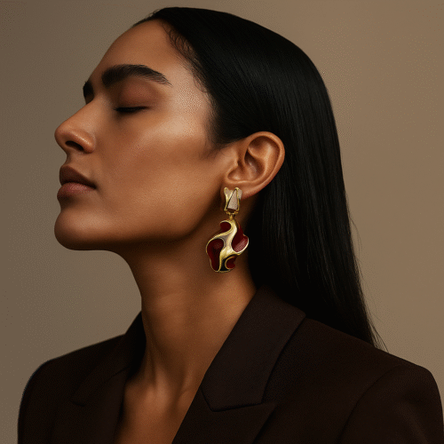 Abstract Ember Enamel Earrings