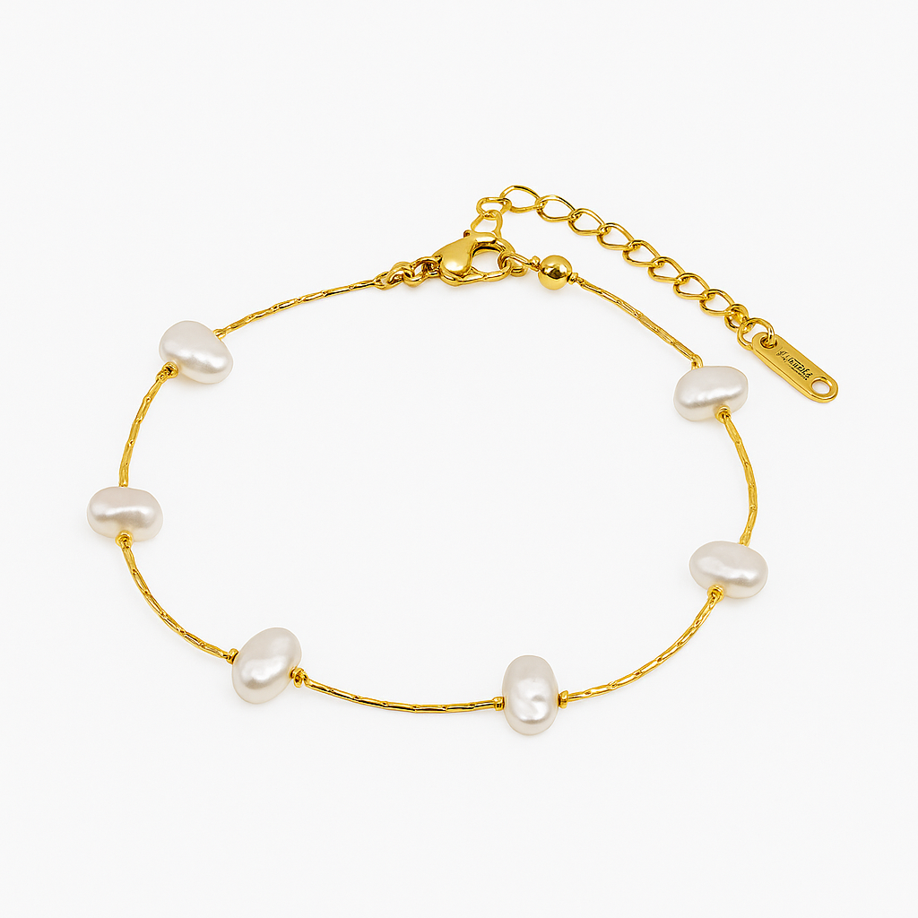 Pearl Orbit Gold Bracelet