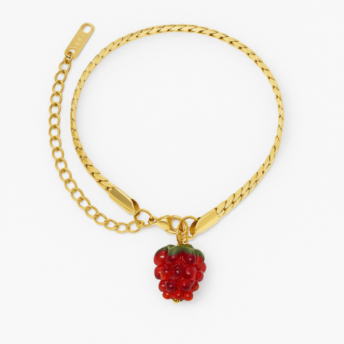 Golden Raspberry Charm Bracelet