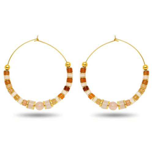 Sunset Beaded Hoops