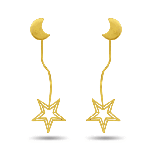 Moon & Star Threader Earrings