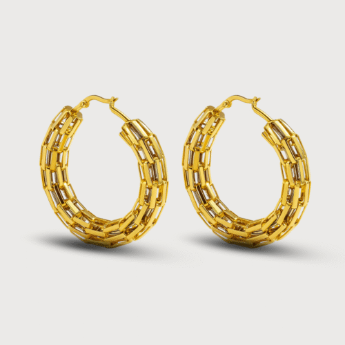 Interlock Gold Hoop Earrings