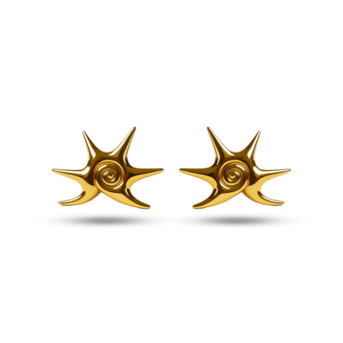 Spiral Starburst Stud Earrings