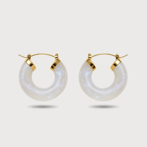 Gold & Pearlescent Resin Hoops