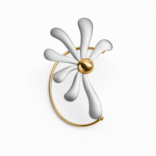 Golden Core Petal Ear Cuff
