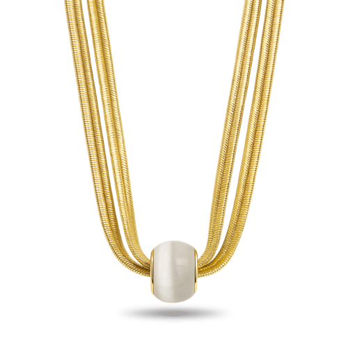 Two Layer Snake Chain Pearl Necklace