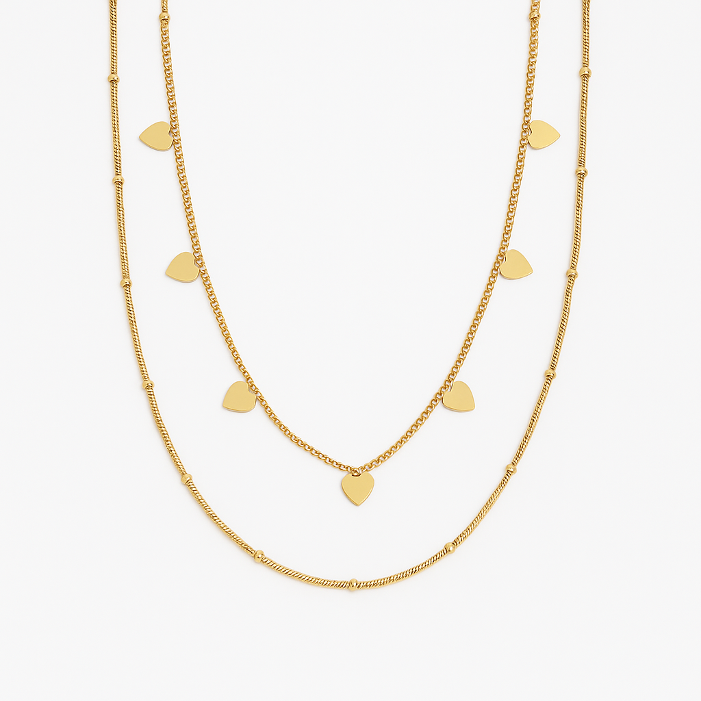Love Drop & Beaded Chain Set