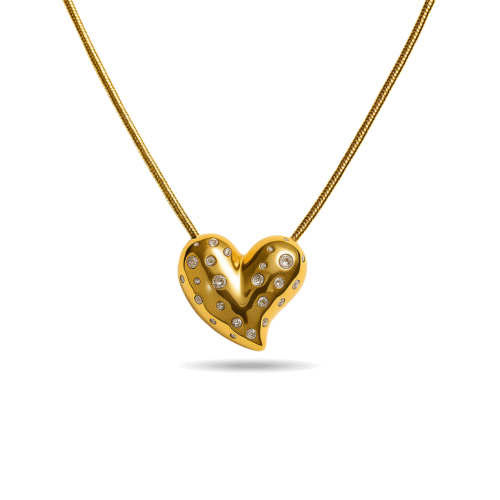Dazzling Heart of Gold Necklace