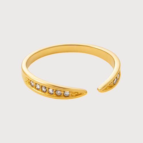 Golden Arc Pave Ring