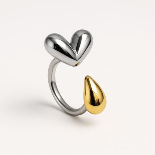 Heart & Teardrop Duo Ring